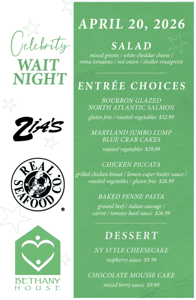 menu for celebrity wait night